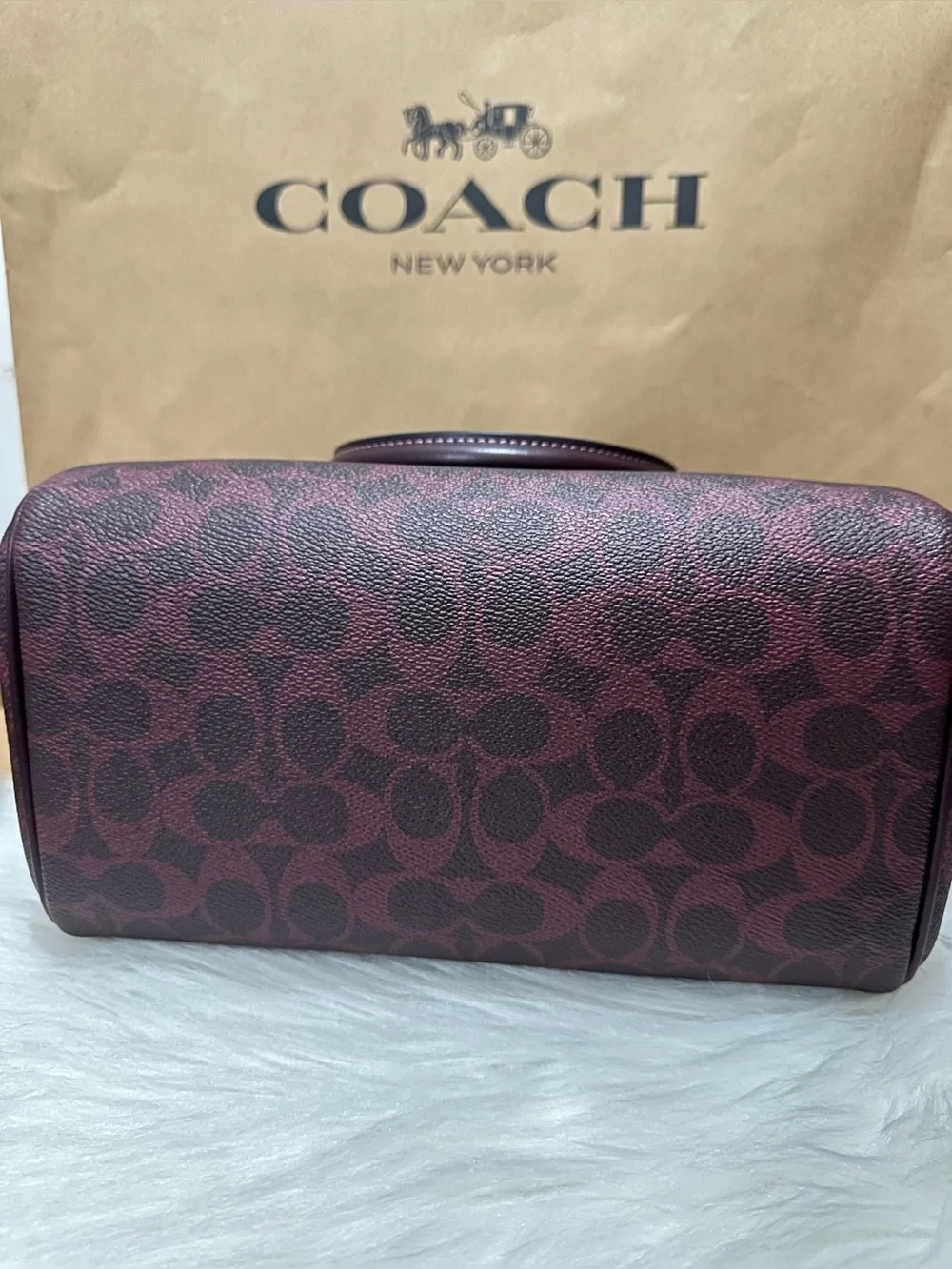 Coach CV961 Rowan Satchel Bag In Signature Canvas CURRANT NWT